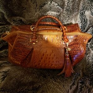 Rich pecan brahmin lg faye satchel!!